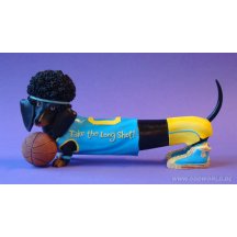 Hot Diggity Dogs Long Shot Basketball Weiner Dachshund Dog Statue