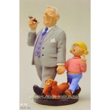 Jan, Jans En De Kinderen Opa En Catootje Met Lotje De Teckel Statue